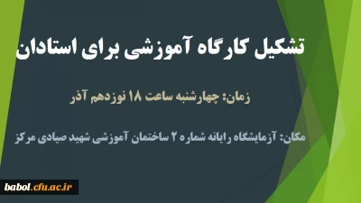 برگزاری کارگاه آموزشی برای استادان