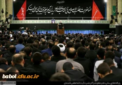 همزمان با دهه محرم عذاداری جمعی از دانشجویان و مسئولین مرکز شهید رجائی بابل در محضر رهبر معظم انقلاب در حسینیه امام خمینی 3