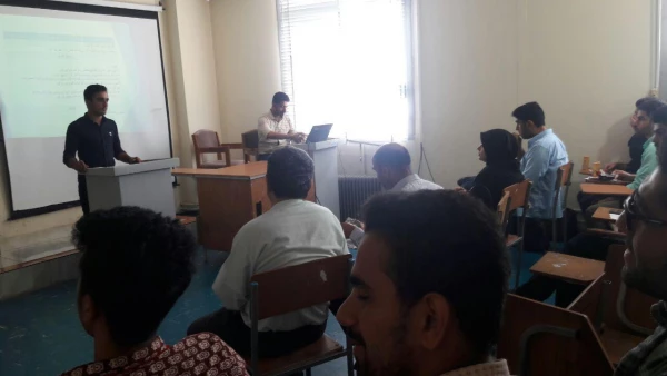 جلسه دفاع دانشجویان زبان و ادبیات فارسی درس کارورزی  در نیمسال دوم 96-95